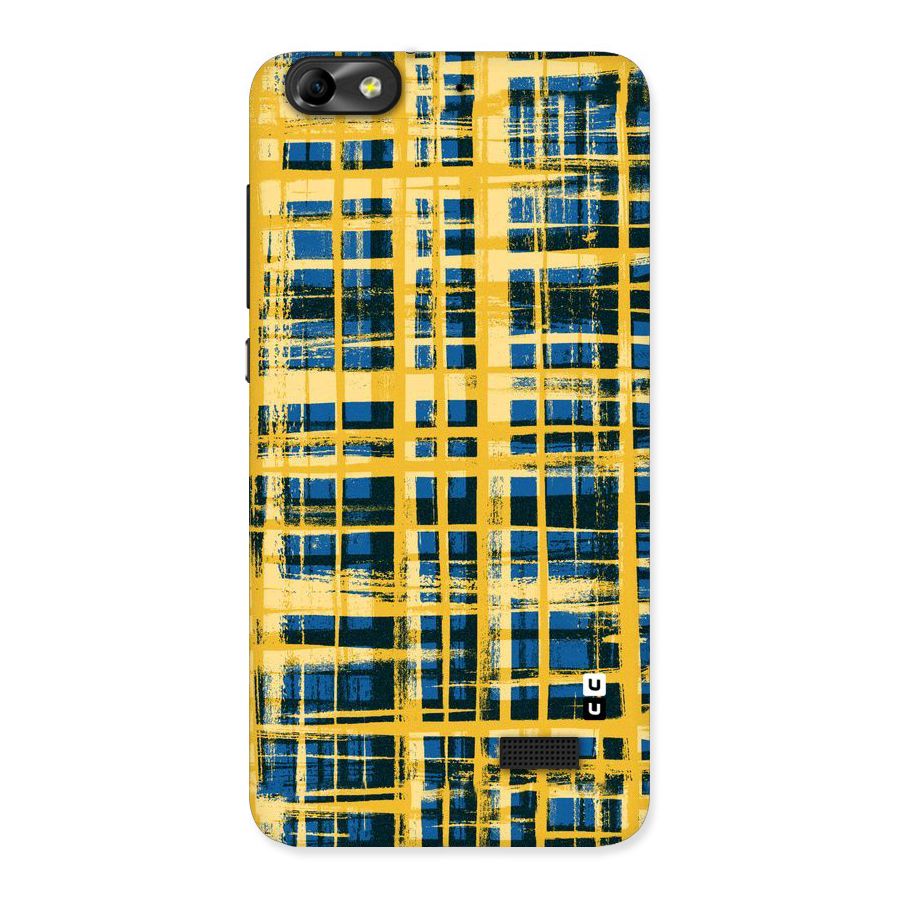 Yellow Rugged Check Design Back Case for Honor 4C
