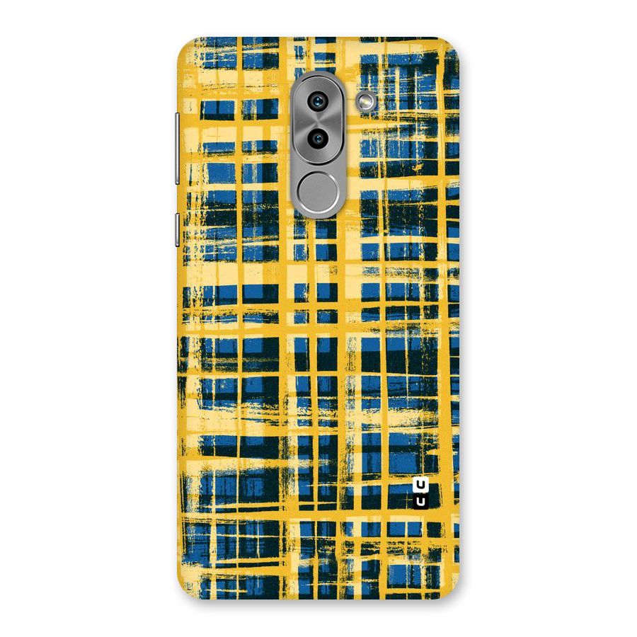 Yellow Rugged Check Design Back Case for Honor 6X