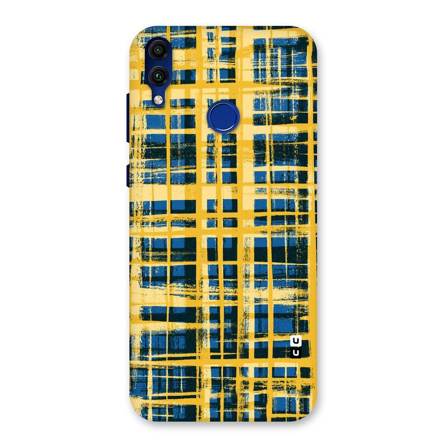 Yellow Rugged Check Design Back Case for Honor 8C