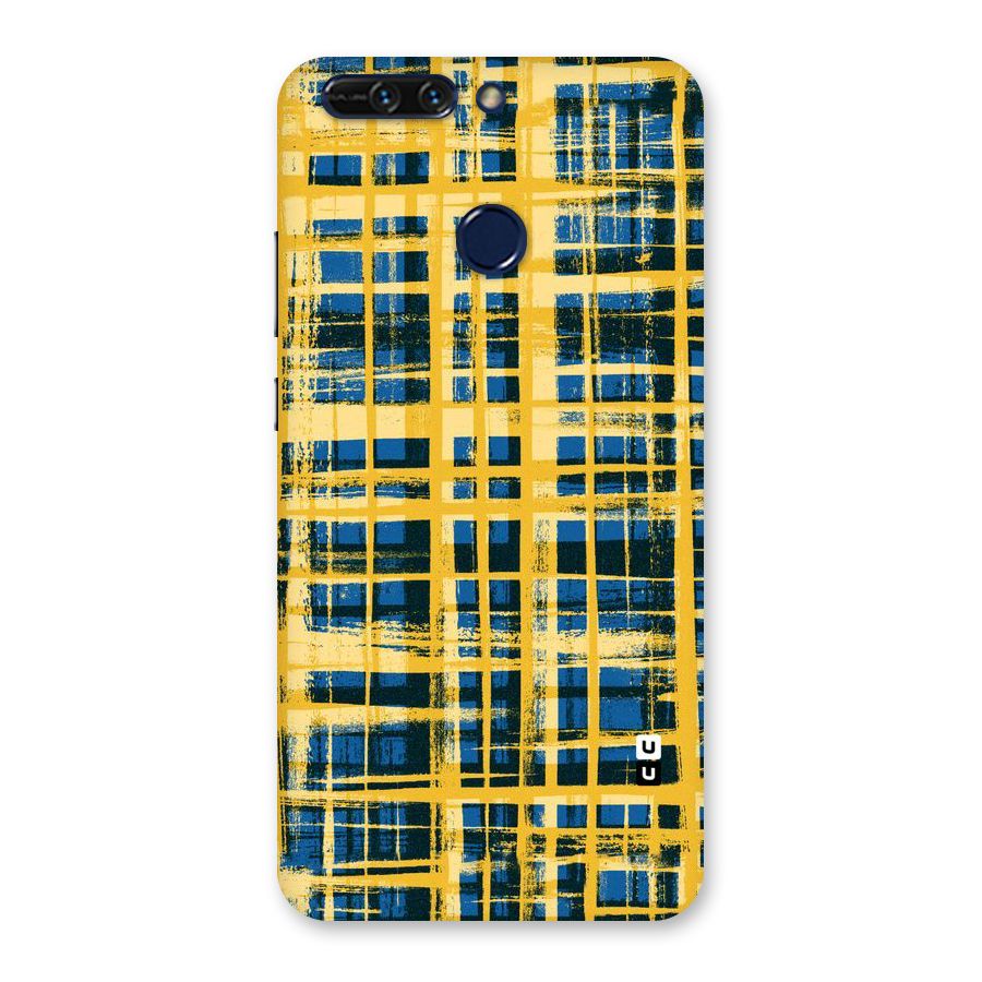 Yellow Rugged Check Design Back Case for Honor 8 Pro