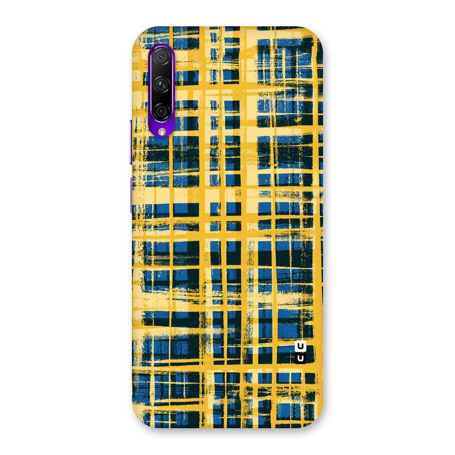 Yellow Rugged Check Design Back Case for Honor 9X Pro