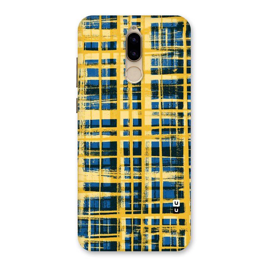 Yellow Rugged Check Design Back Case for Honor 9i
