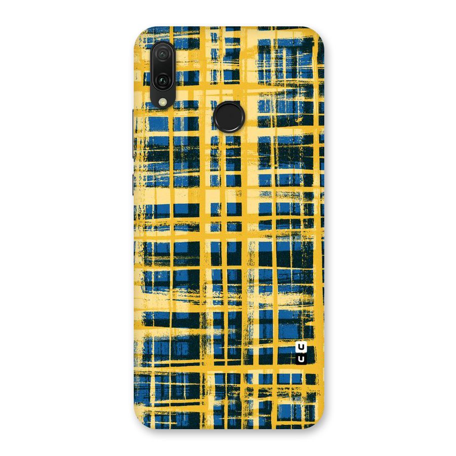 Yellow Rugged Check Design Back Case for Huawei Y9 (2019)
