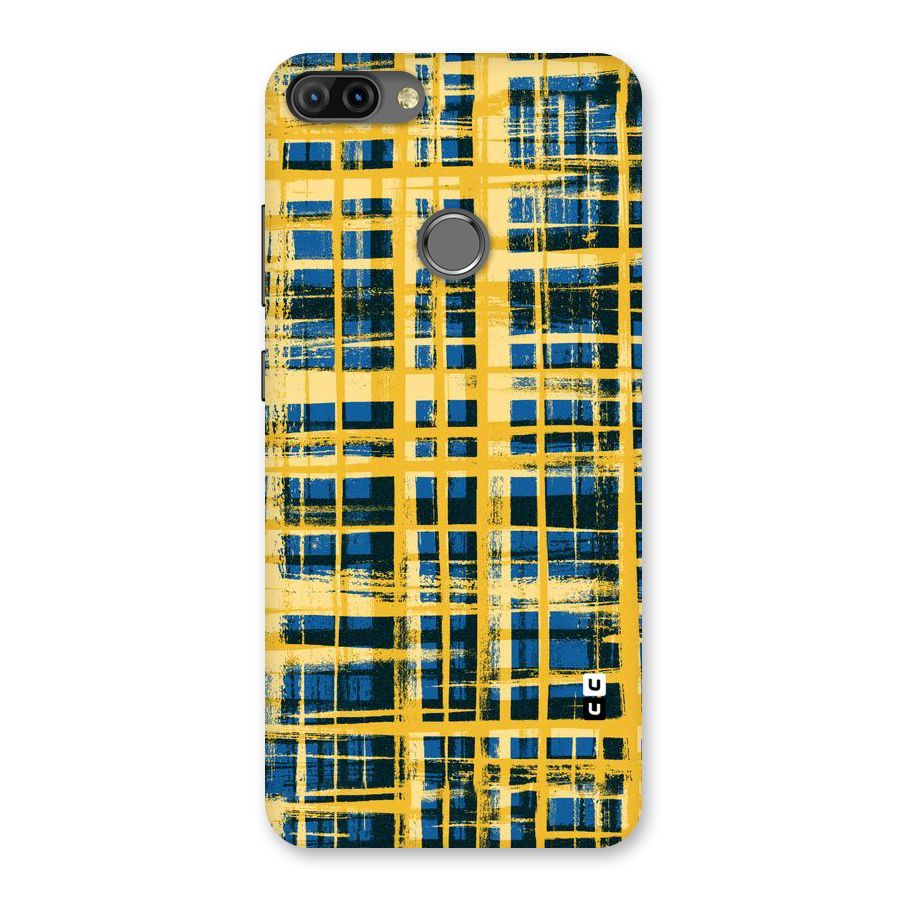 Yellow Rugged Check Design Back Case for Infinix Hot 6 Pro