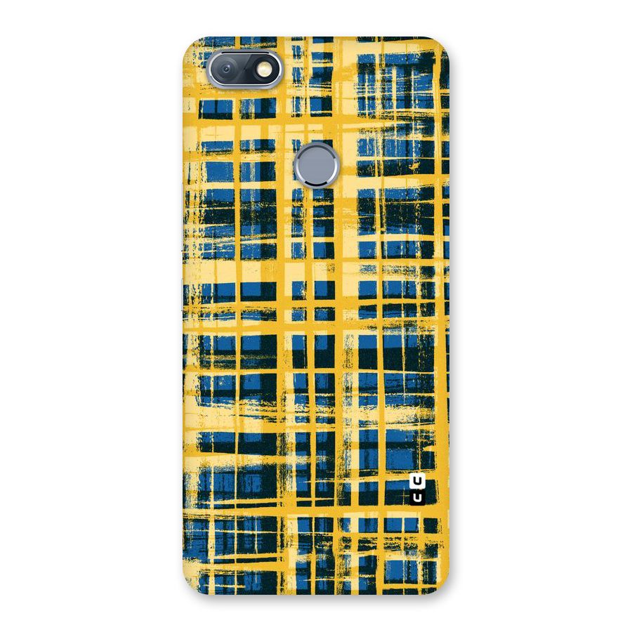 Yellow Rugged Check Design Back Case for Infinix Note 5