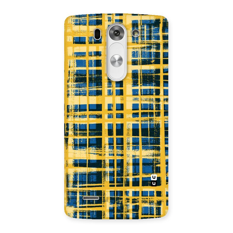 Yellow Rugged Check Design Back Case for LG G3 Mini