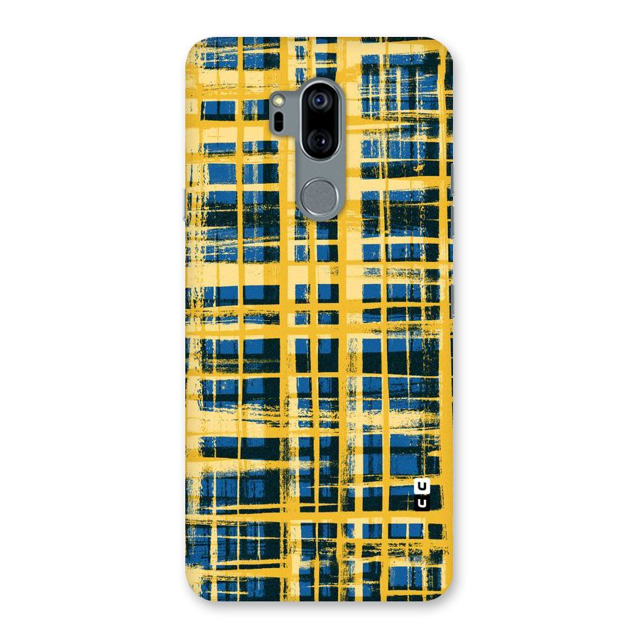 Yellow Rugged Check Design Back Case for LG G7