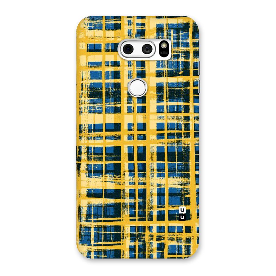 Yellow Rugged Check Design Back Case for LG V30