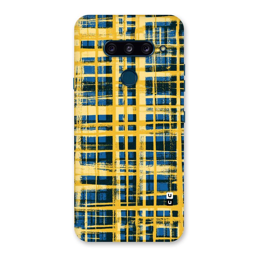 Yellow Rugged Check Design Back Case for LG  V40 ThinQ