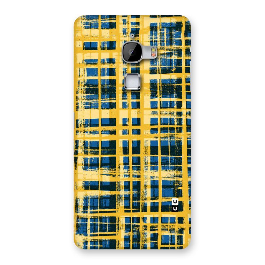 Yellow Rugged Check Design Back Case for LeTv Le Max