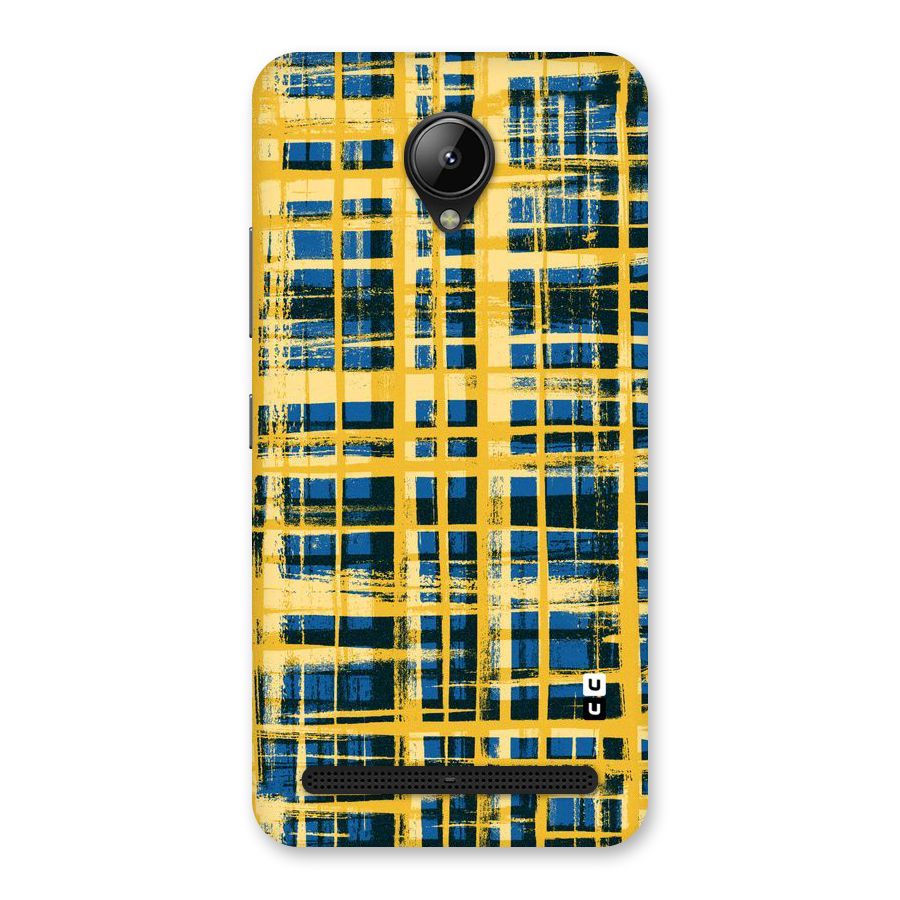 Yellow Rugged Check Design Back Case for Lenovo C2