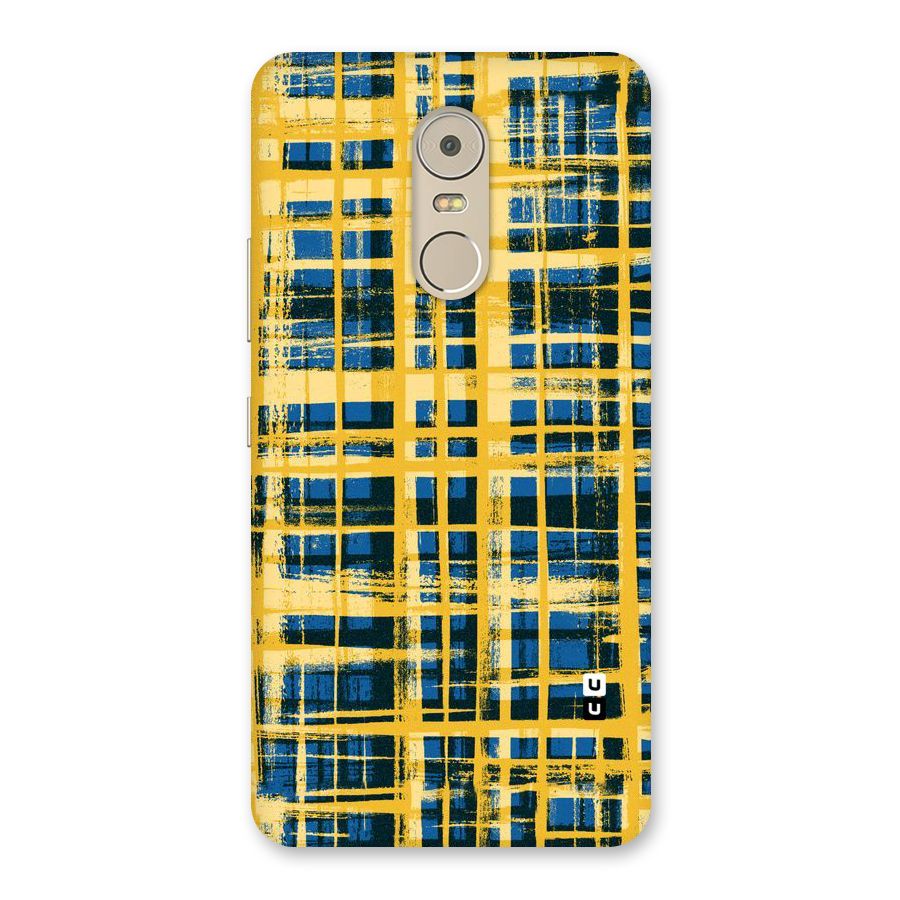 Yellow Rugged Check Design Back Case for Lenovo K6 Note