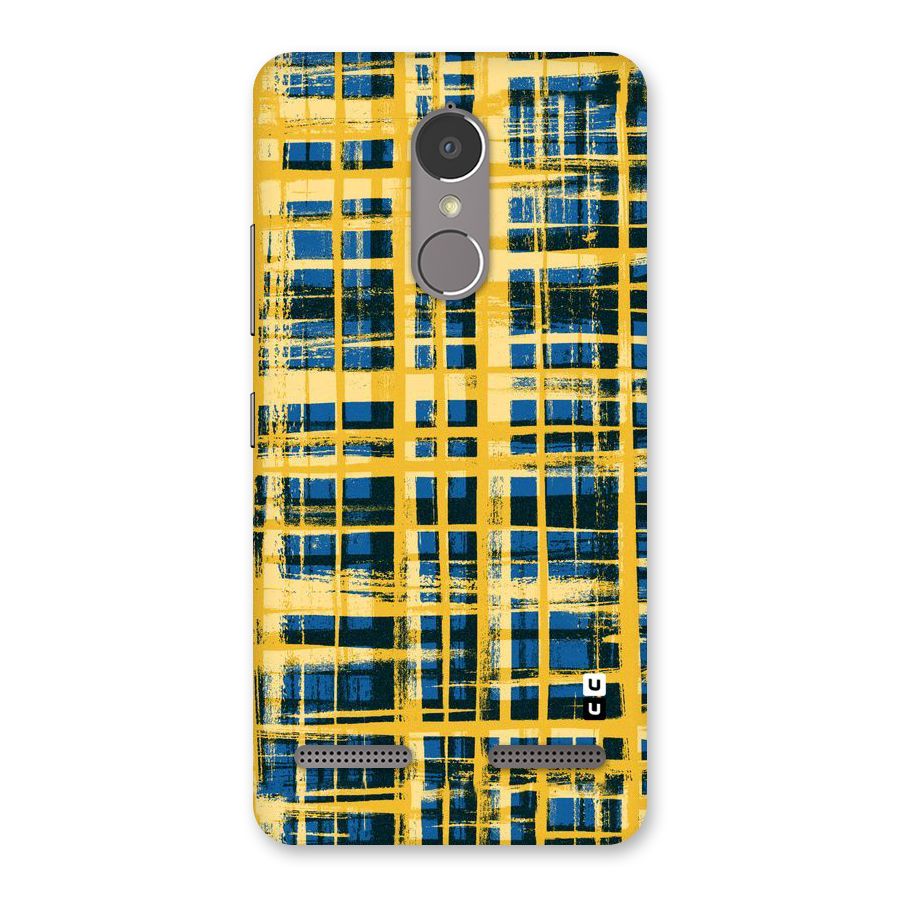 Yellow Rugged Check Design Back Case for Lenovo K6 Power