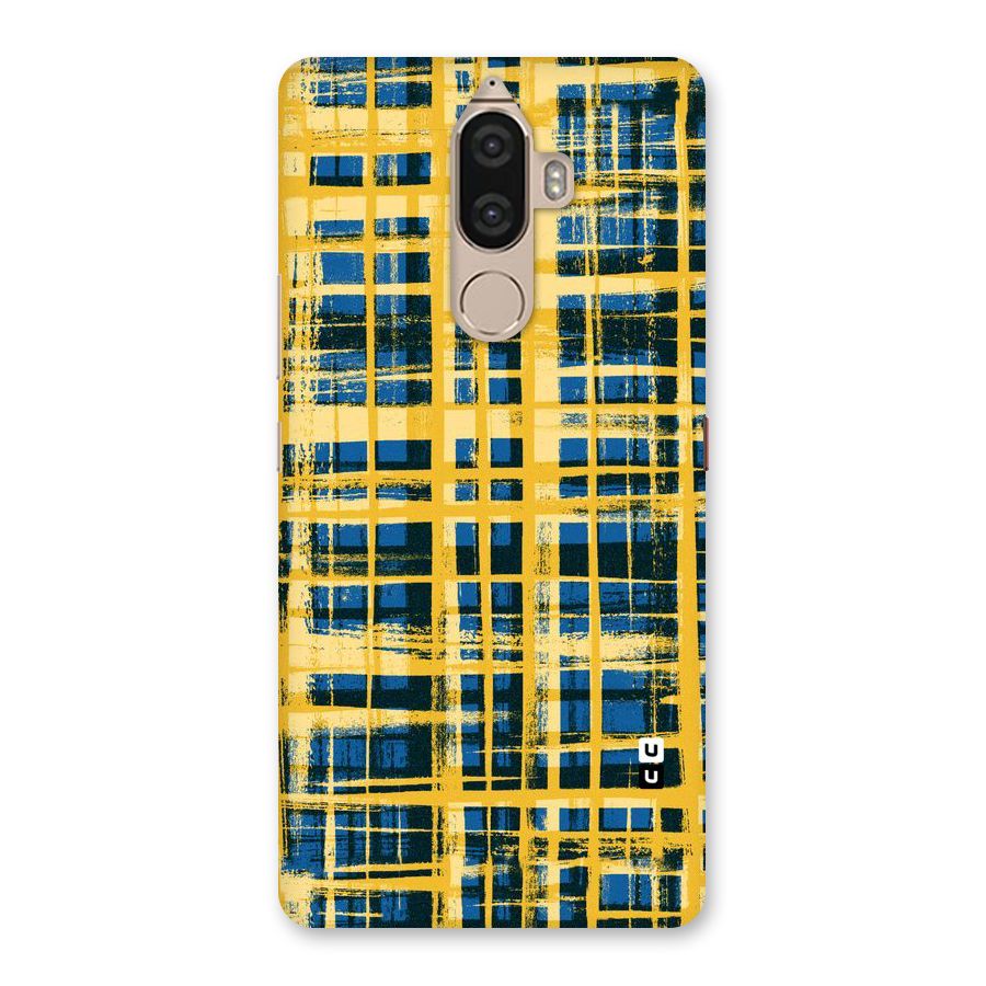 Yellow Rugged Check Design Back Case for Lenovo K8 Note