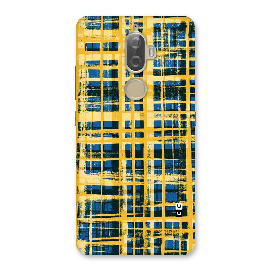 Yellow Rugged Check Design Back Case for Lenovo K8 Plus