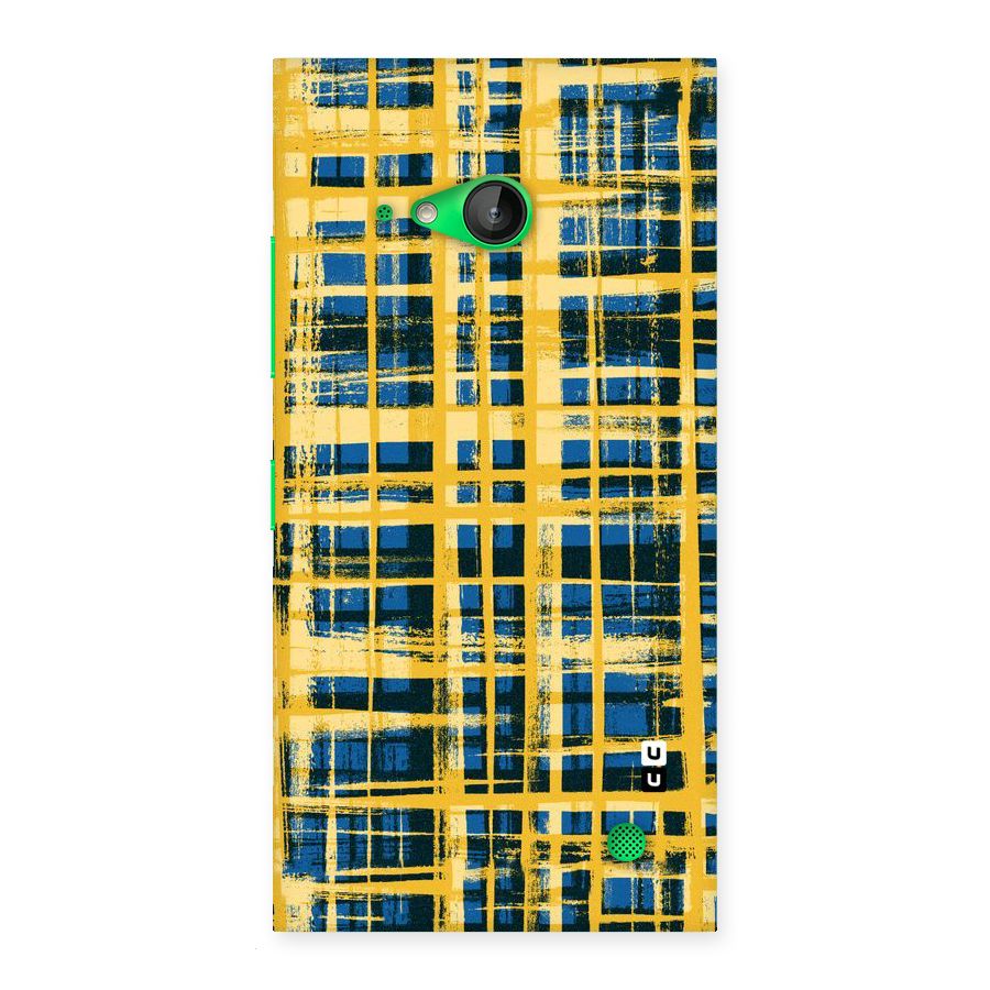 Yellow Rugged Check Design Back Case for Lumia 730