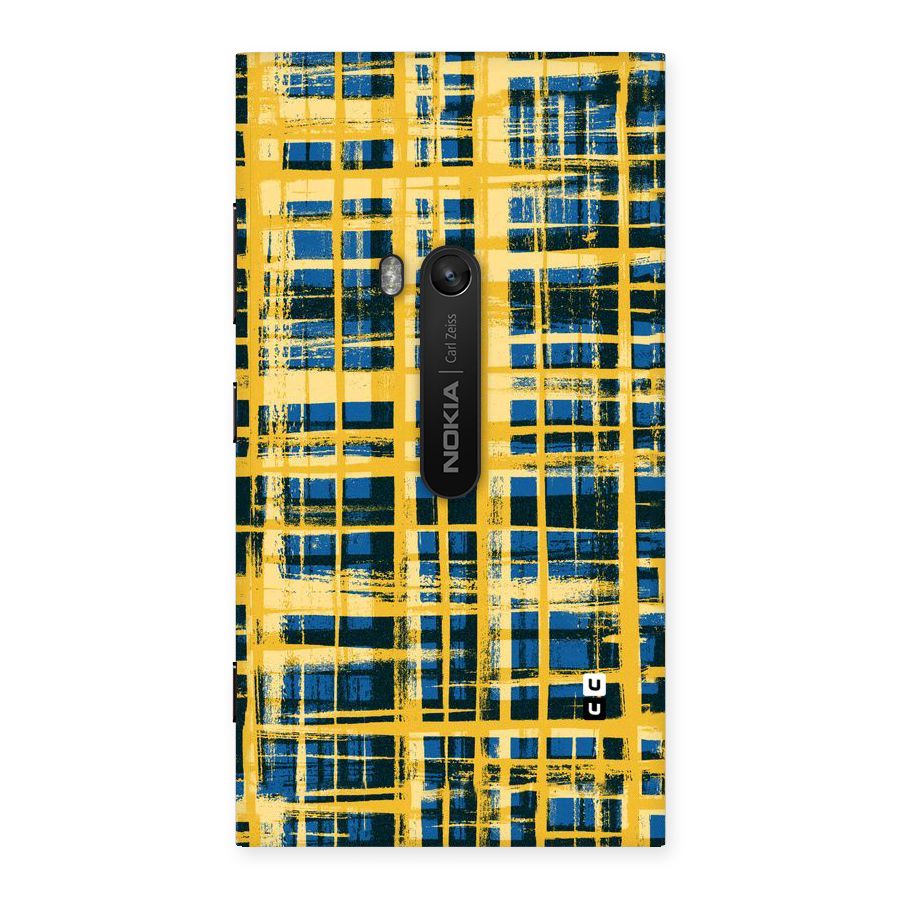 Yellow Rugged Check Design Back Case for Lumia 920