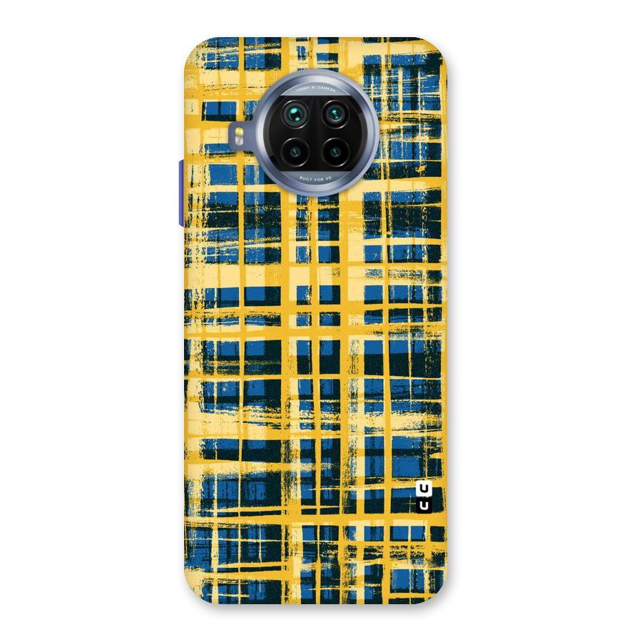 Yellow Rugged Check Design Back Case for Mi 10i