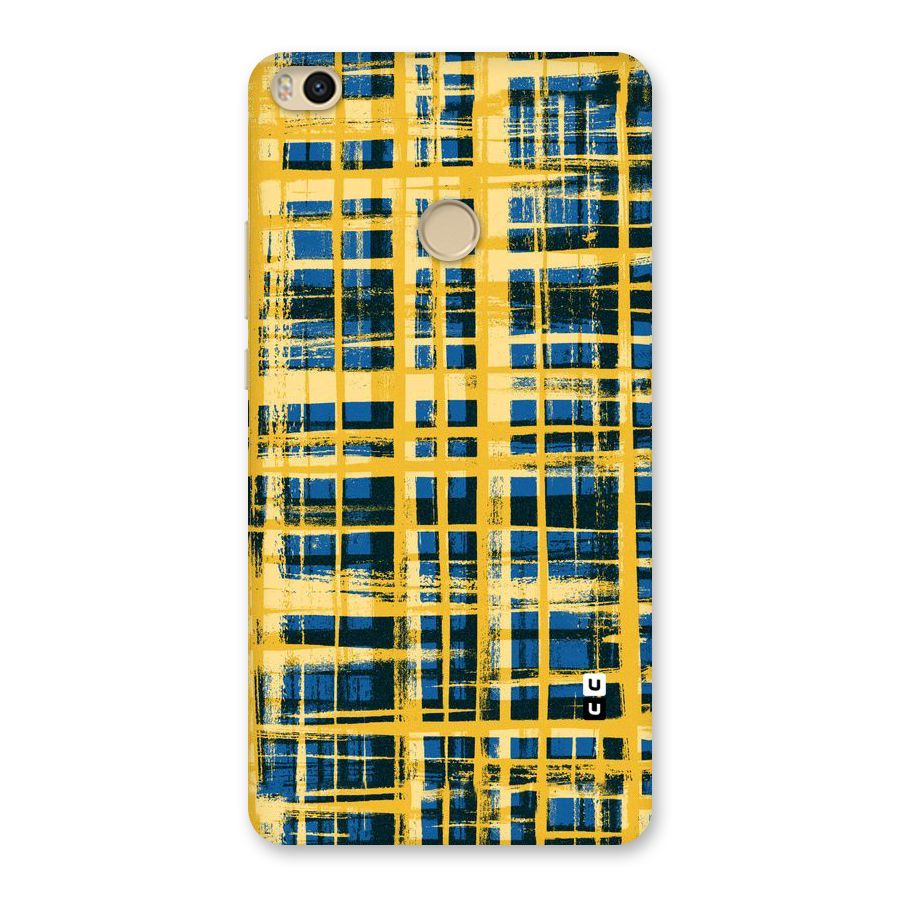 Yellow Rugged Check Design Back Case for Mi Max 2