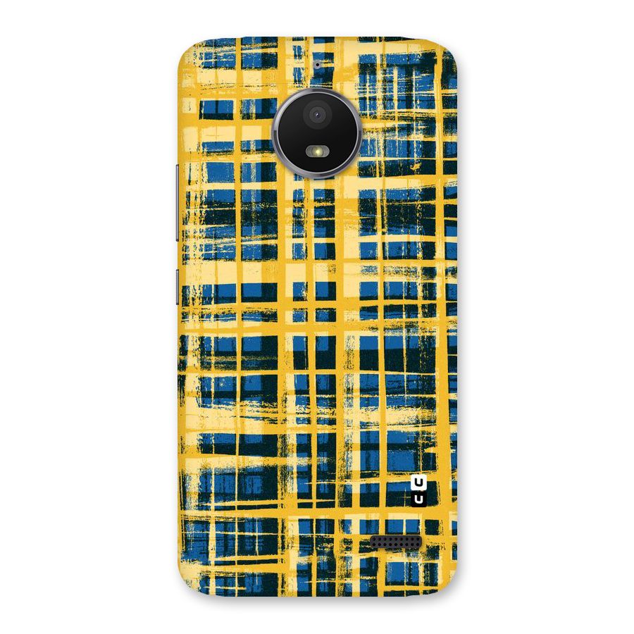 Yellow Rugged Check Design Back Case for Moto E4