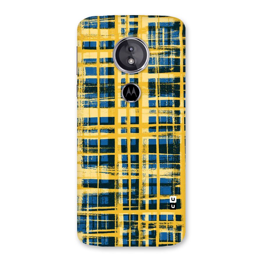 Yellow Rugged Check Design Back Case for Moto E5
