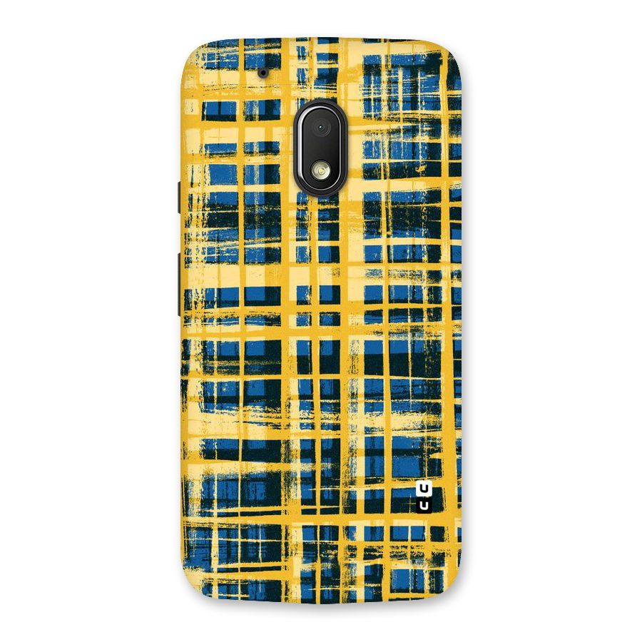 Yellow Rugged Check Design Back Case for Moto G4 Play