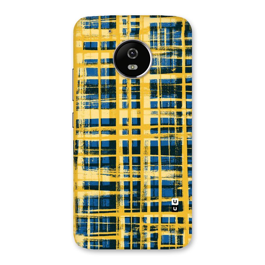 Yellow Rugged Check Design Back Case for Moto G5