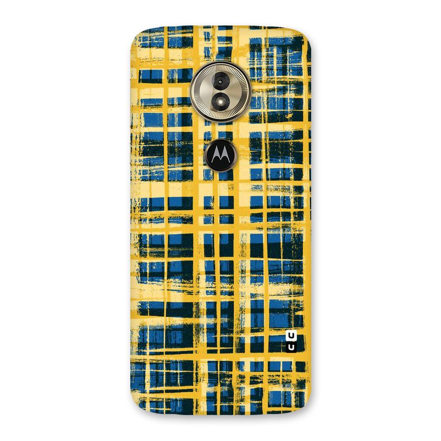 Yellow Rugged Check Design Back Case for Moto G6 Play