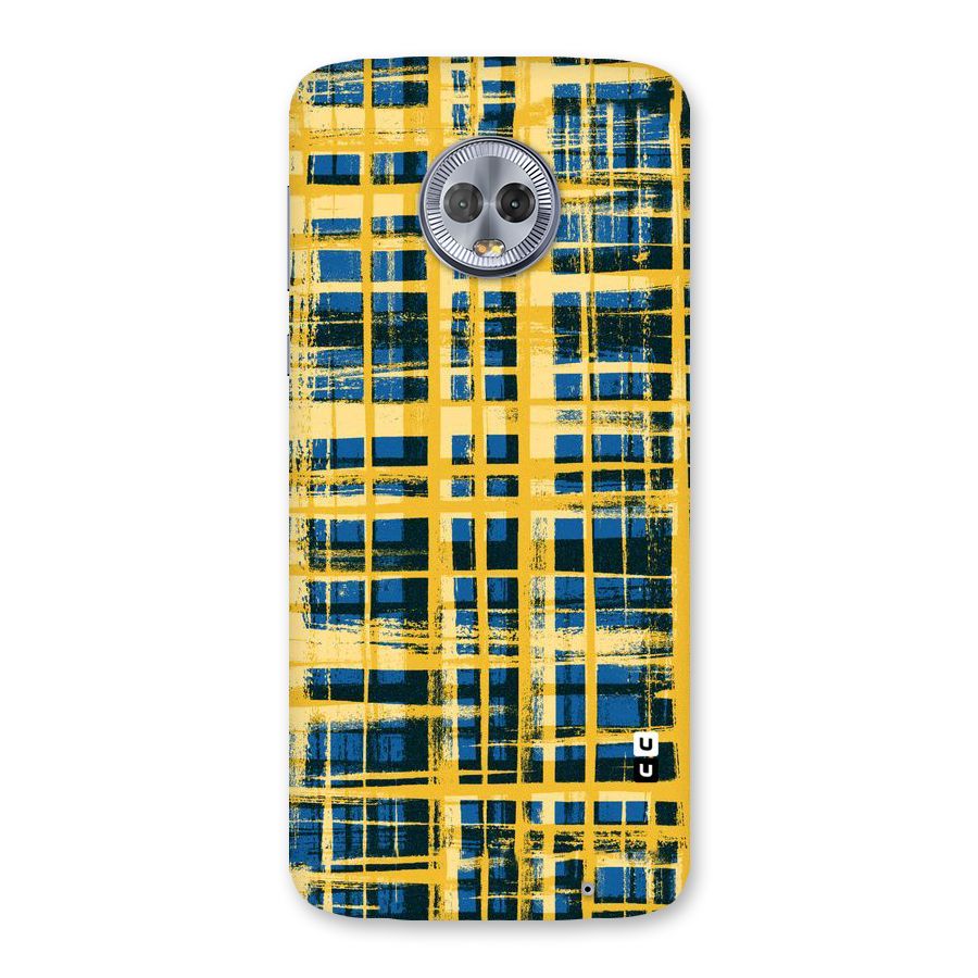 Yellow Rugged Check Design Back Case for Moto G6 Plus