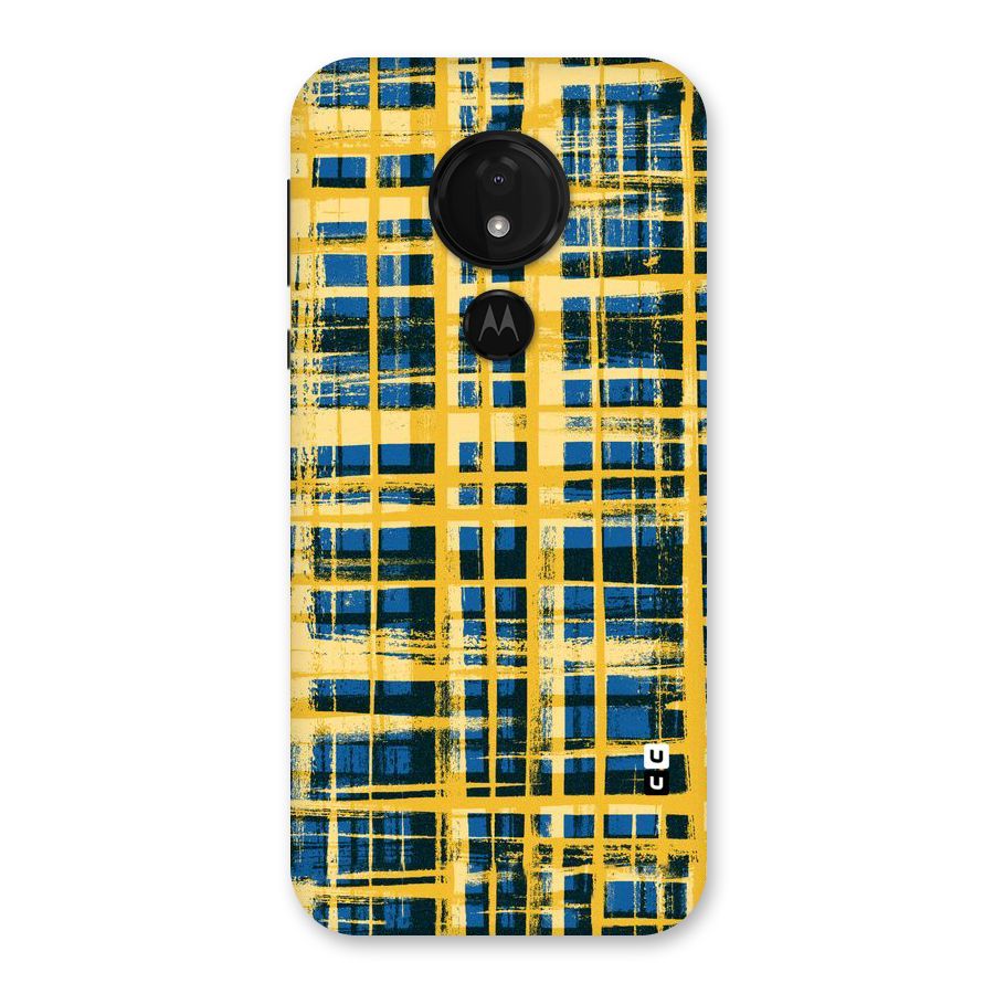 Yellow Rugged Check Design Back Case for Moto G7 Power