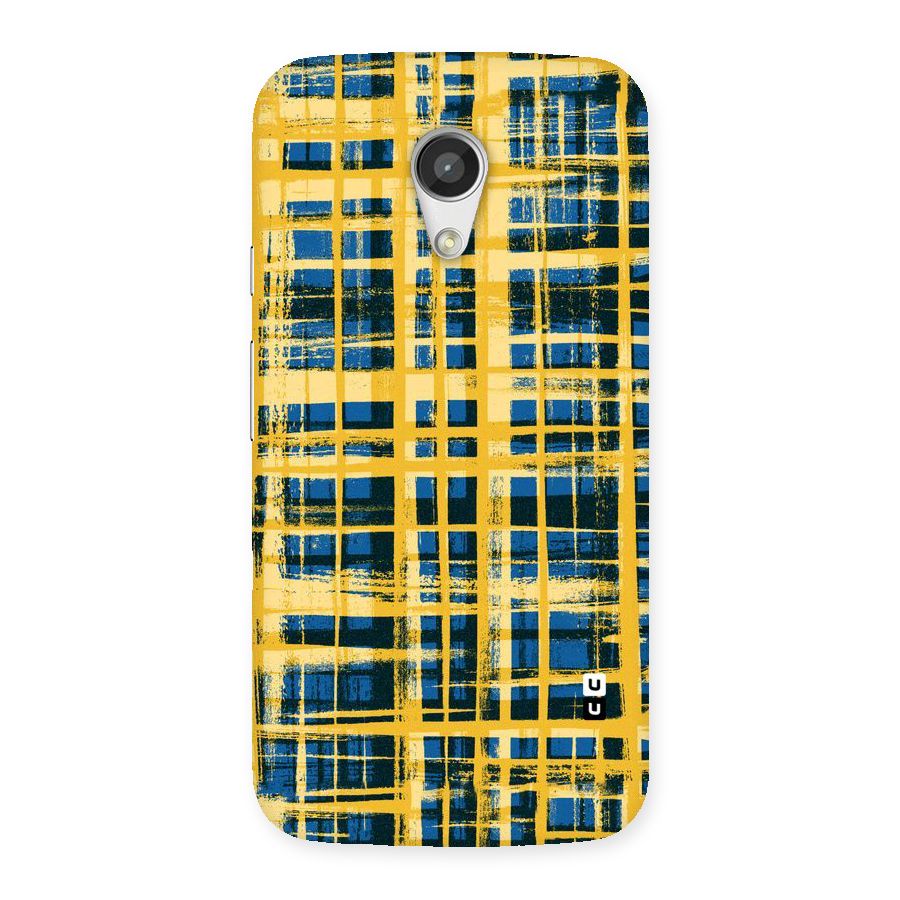 Yellow Rugged Check Design Back Case for Moto G 2nd Gen
