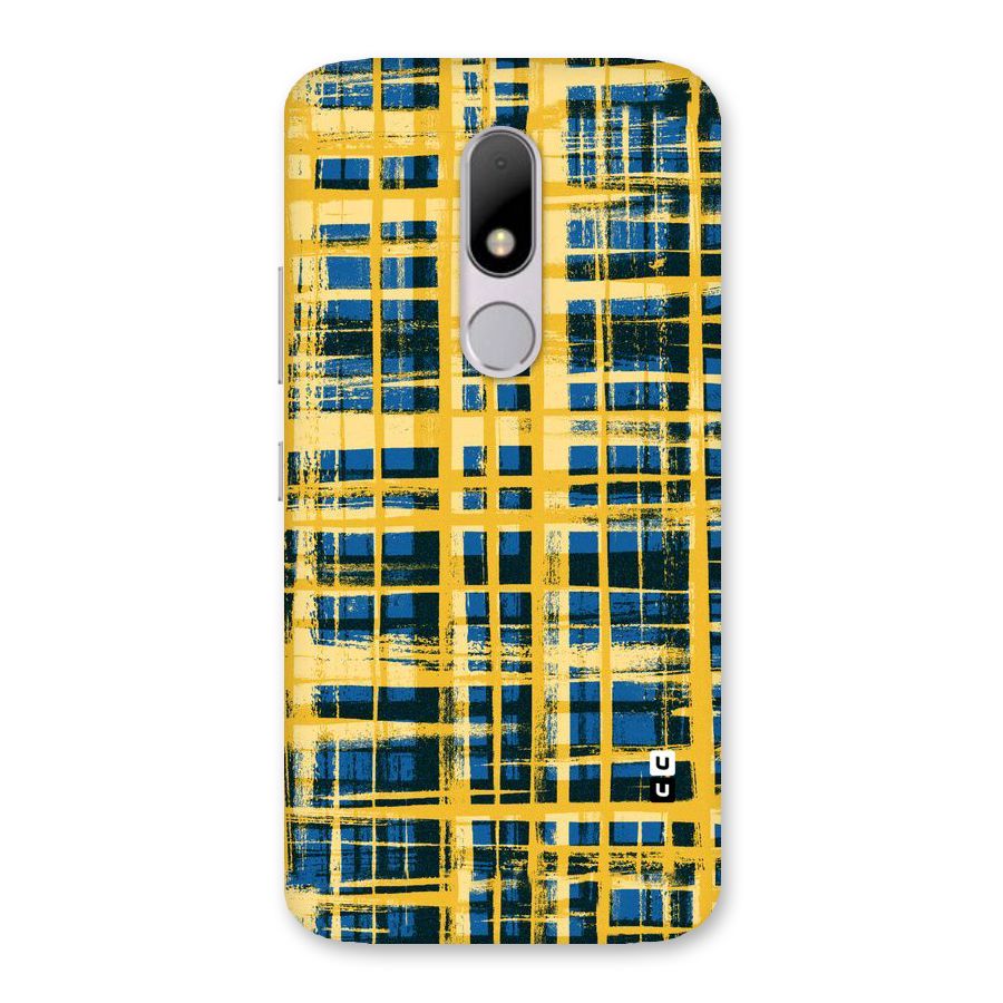 Yellow Rugged Check Design Back Case for Moto M