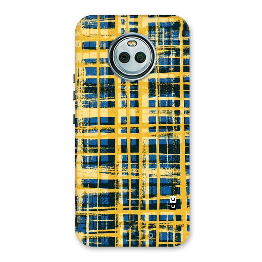 Yellow Rugged Check Design Back Case for Moto X4
