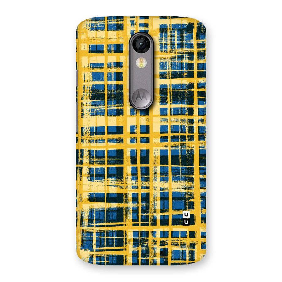 Yellow Rugged Check Design Back Case for Moto X Force