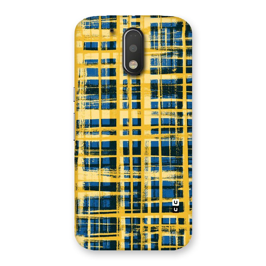 Yellow Rugged Check Design Back Case for Motorola Moto G4