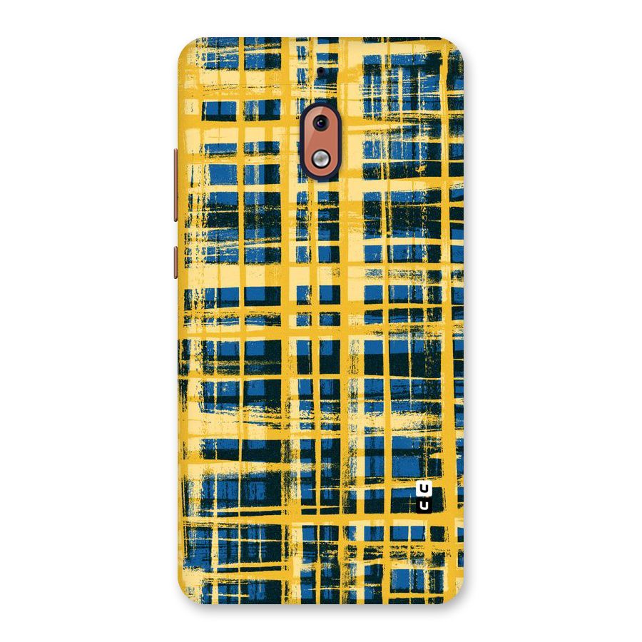 Yellow Rugged Check Design Back Case for Nokia 2.1