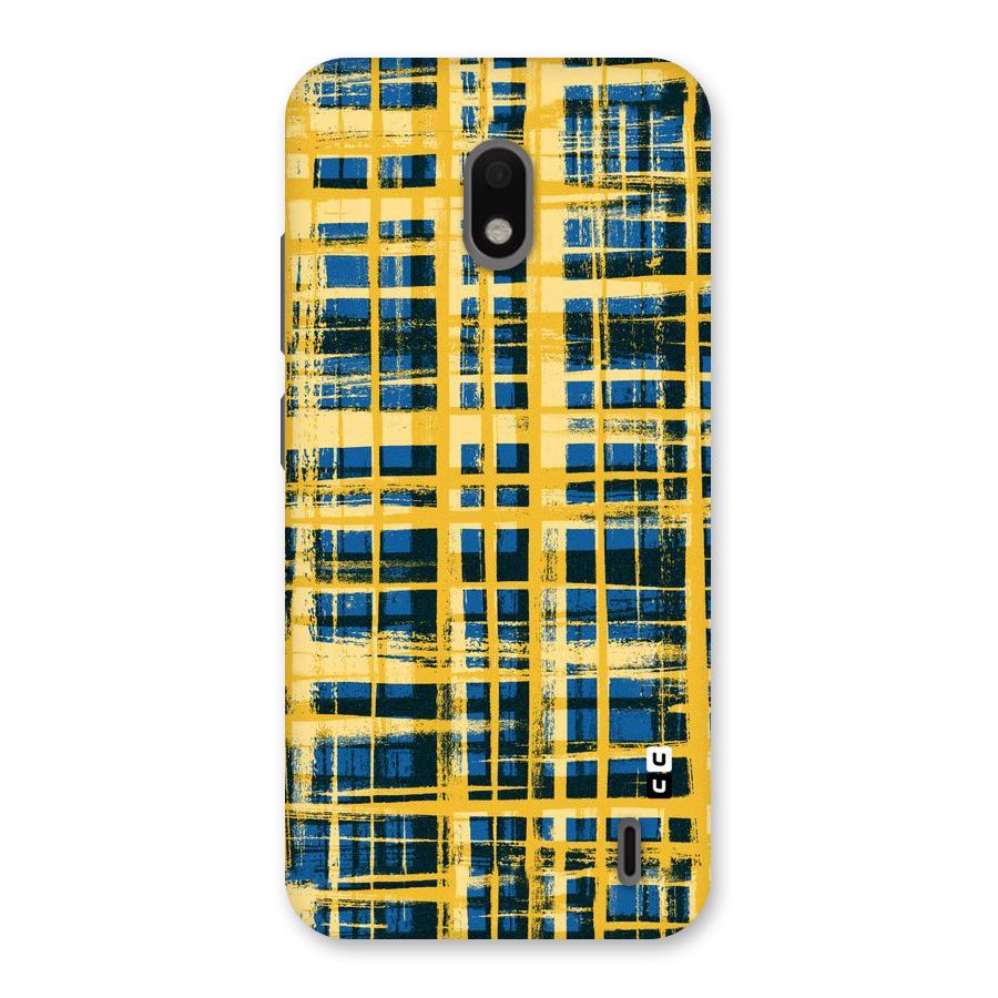 Yellow Rugged Check Design Back Case for Nokia 2.2