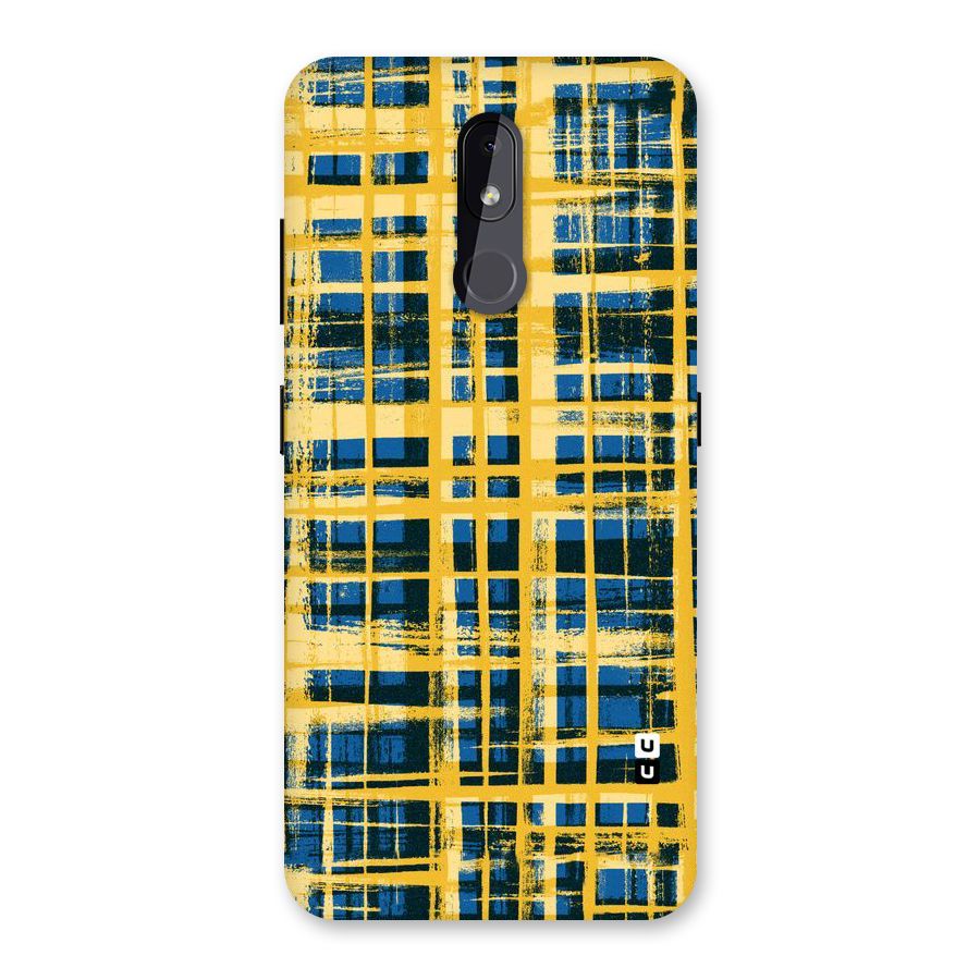 Yellow Rugged Check Design Back Case for Nokia 3.2