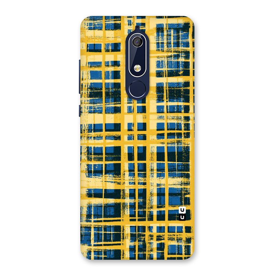 Yellow Rugged Check Design Back Case for Nokia 5.1