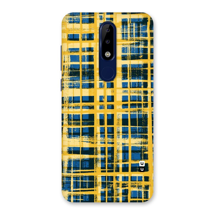Yellow Rugged Check Design Back Case for Nokia 5.1 Plus
