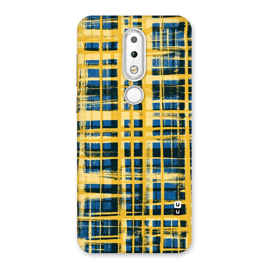 Yellow Rugged Check Design Back Case for Nokia 6.1 Plus
