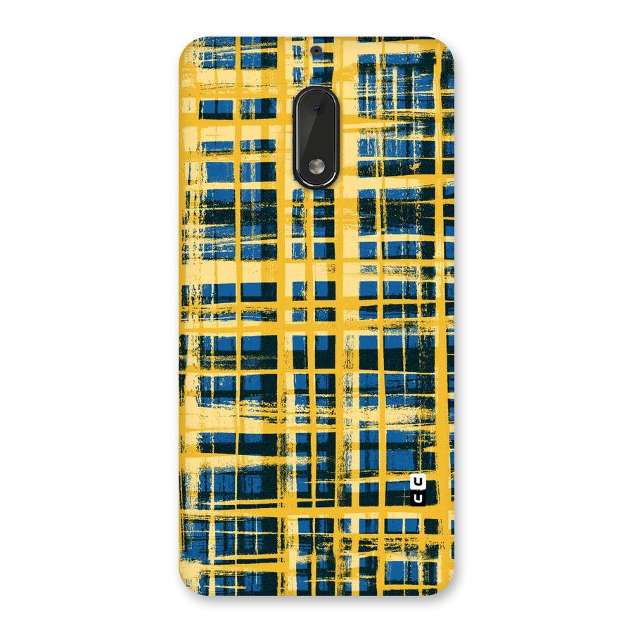 Yellow Rugged Check Design Back Case for Nokia 6