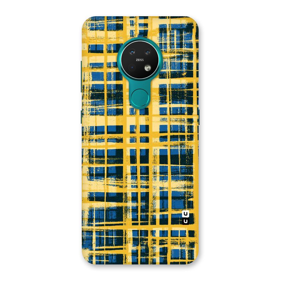 Yellow Rugged Check Design Back Case for Nokia 7.2