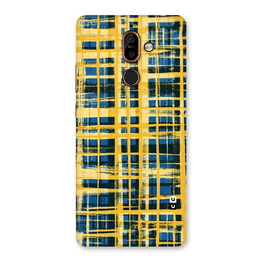 Yellow Rugged Check Design Back Case for Nokia 7 Plus