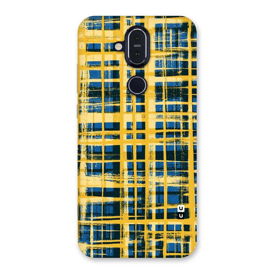 Yellow Rugged Check Design Back Case for Nokia 8.1