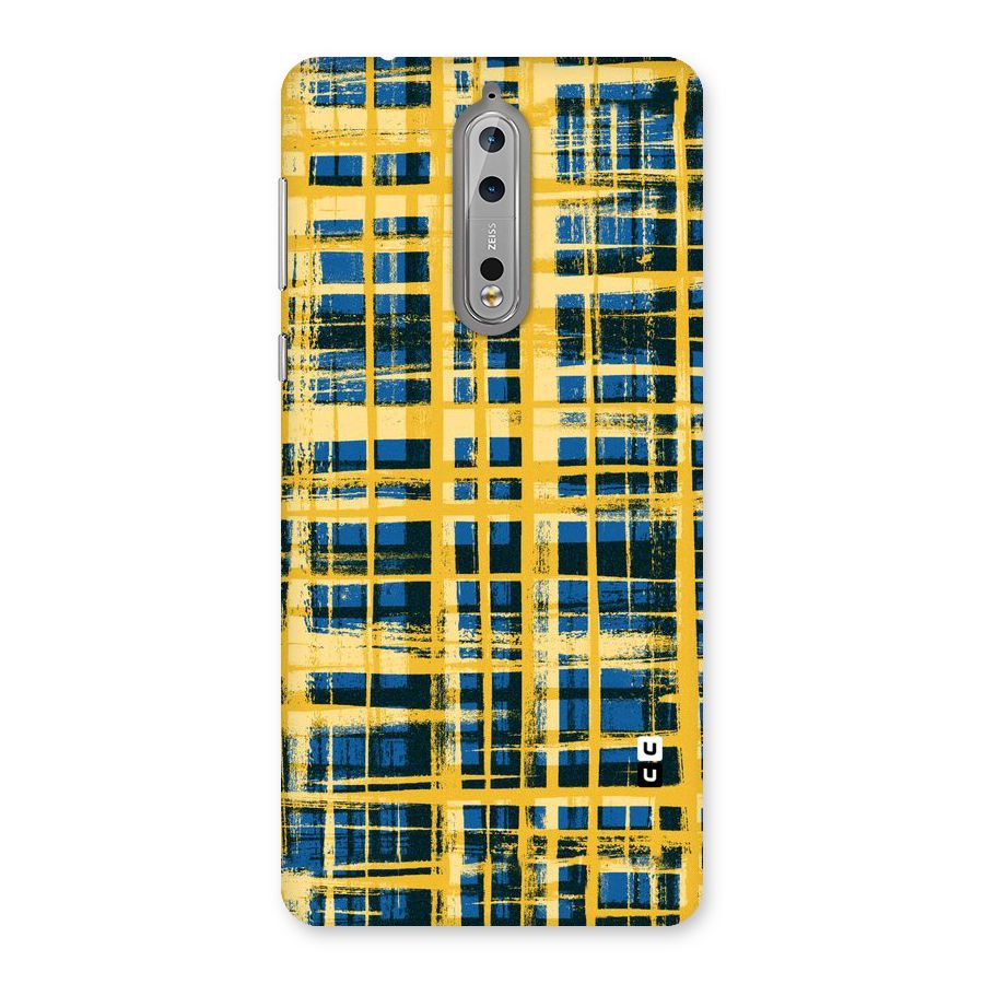Yellow Rugged Check Design Back Case for Nokia 8