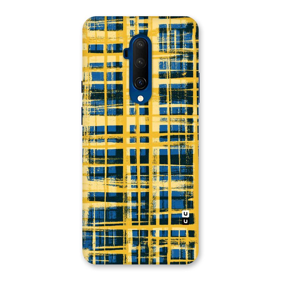 Yellow Rugged Check Design Back Case for OnePlus 7T Pro