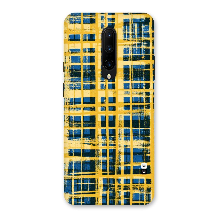 Yellow Rugged Check Design Back Case for OnePlus 7 Pro