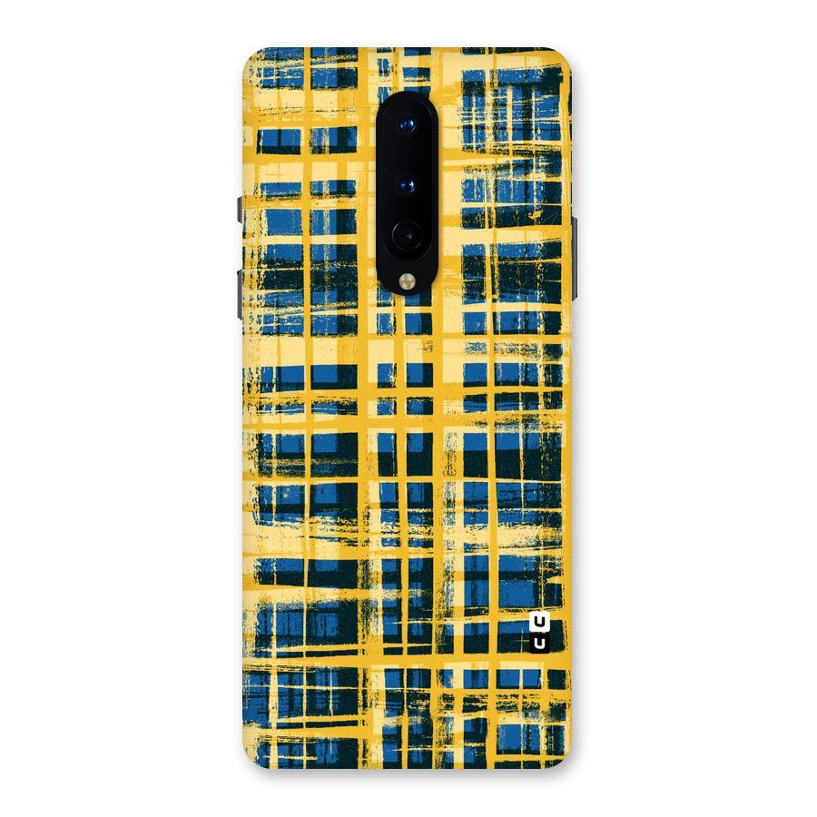 Yellow Rugged Check Design Back Case for OnePlus 8