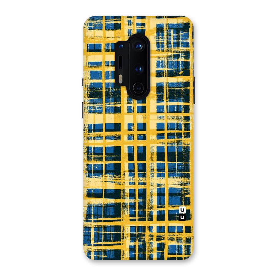 Yellow Rugged Check Design Back Case for OnePlus 8 Pro
